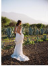 Halter Neck Ivory Lace Low Back Wedding Dress